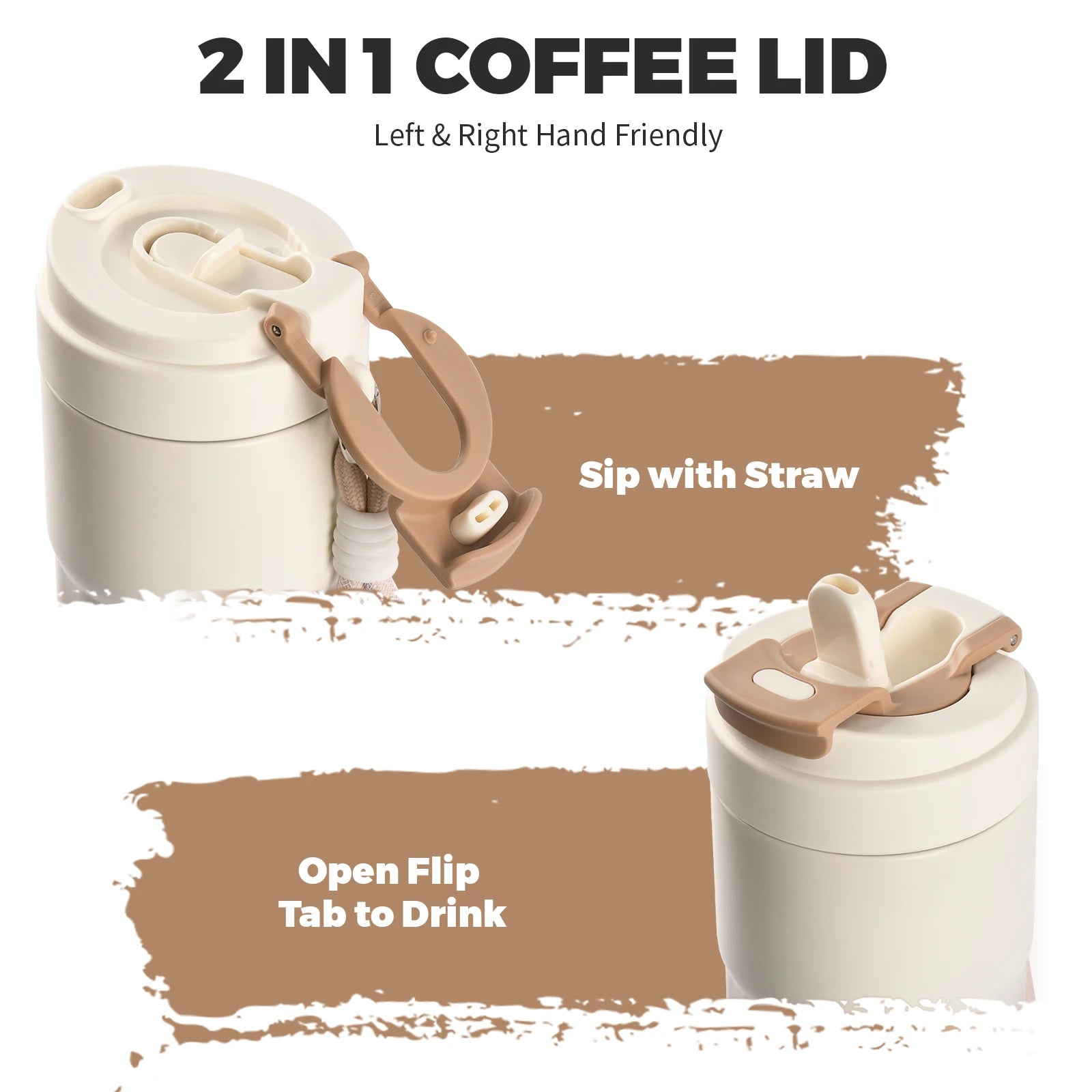 WATERSY 400ml/550ml Coffee Tumbler 316 Stainless Steel Insulated Mug with Straw Lid Double Wall Vacuum Flask for Home Gift