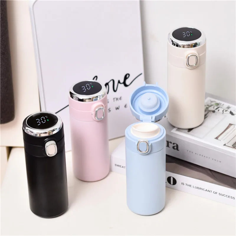 Smart Flip Lid Stainless Steel Thermos with Temperature Display Light Luxury Portable Mini Insulated Cup coffee travel mug