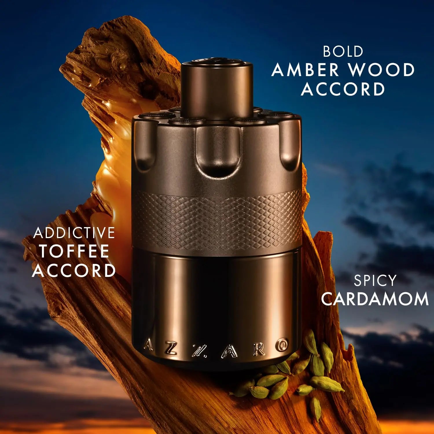 Azzaro The Most Wanted Eau De Parfum Intense Woody Seductive Mens Cologne Fougère Ambery Spicy Fragrance for Date Night