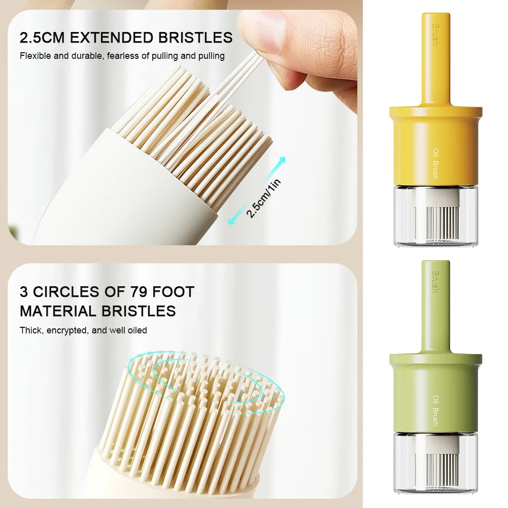 2 In 1 Oil Dispenser Bottle With Brush Heat Resistant Olive Oil Bottle Sauce Vinegar Seasoning Bottle For BBQ Baking Tool