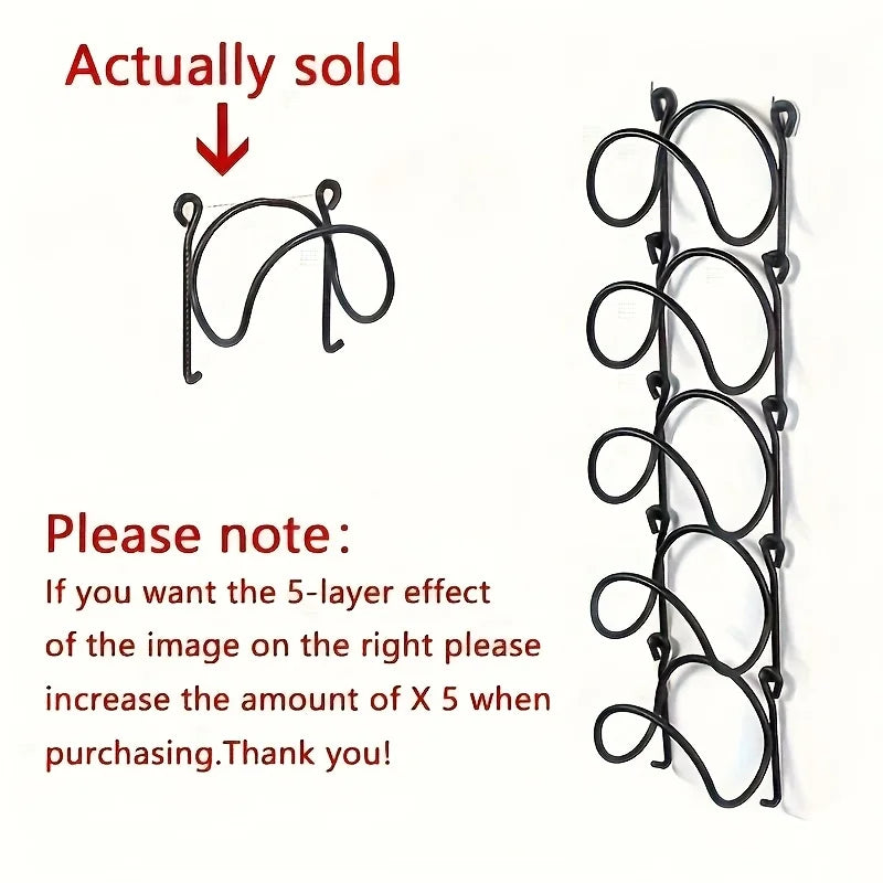 6-Piece Wrought Iron Towel Rack Wall-Mounted With Hooks Sturdy Easy Install Space-Saving For Bathroom Kitchen | 24-hour Shipping