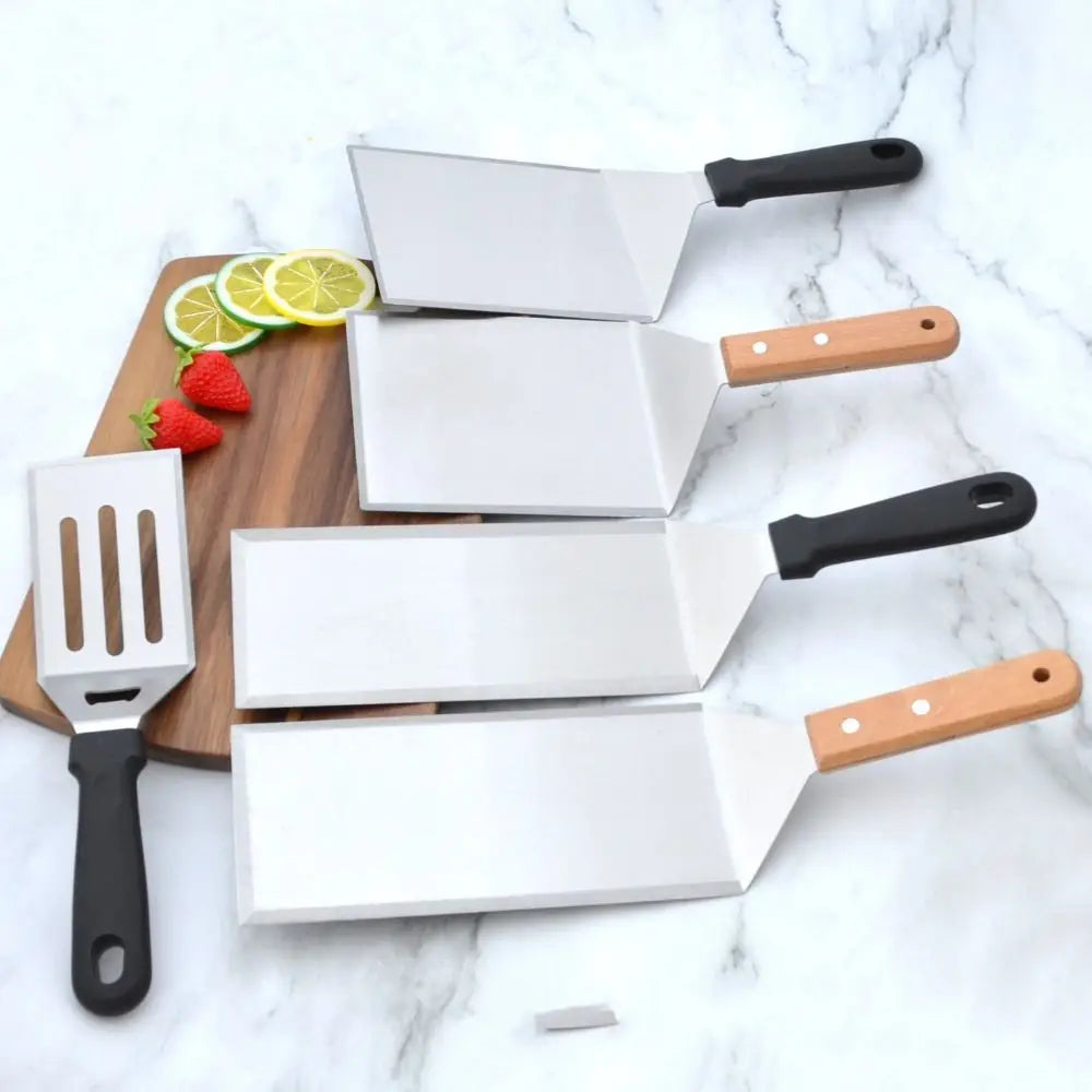 Square/rectangle Head Grill Spatula Griddle Spatula Anti-scald Handle Steak Spatula With Blade Pancake Scraper Burger