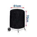 Round Black Outdoor Grill Cover Fire Pit Stove BBQ Covers Waterproof Heavy Duty Garden 210D Cloth Electric BBQ Protection Cover