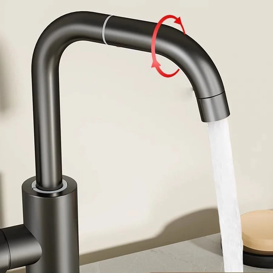 720° Swivel Spout Dual Use Kitchen Bathroom Faucet 360° Swivel Metal Finish Valve Core High Arc Spout Bathroom Accessories