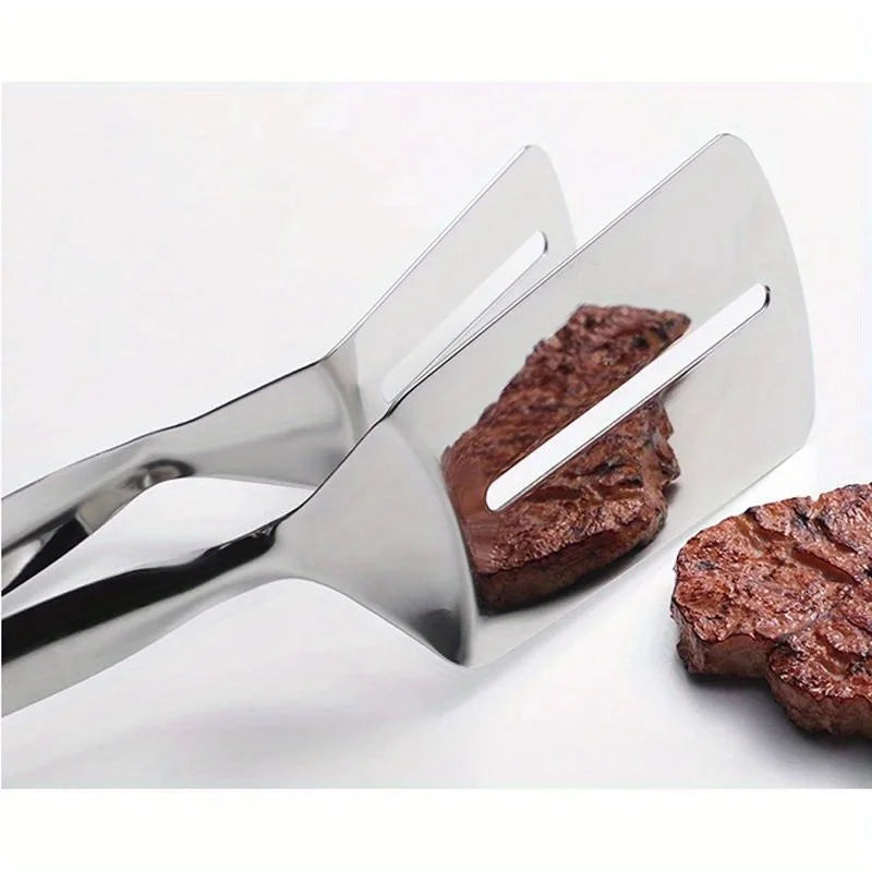 Stainless Steel Frying Shovel Clip Multifunctional Steak BBQ Tongs Frying Fish Spatula Clip Household Kitchen Tool Bread Clip