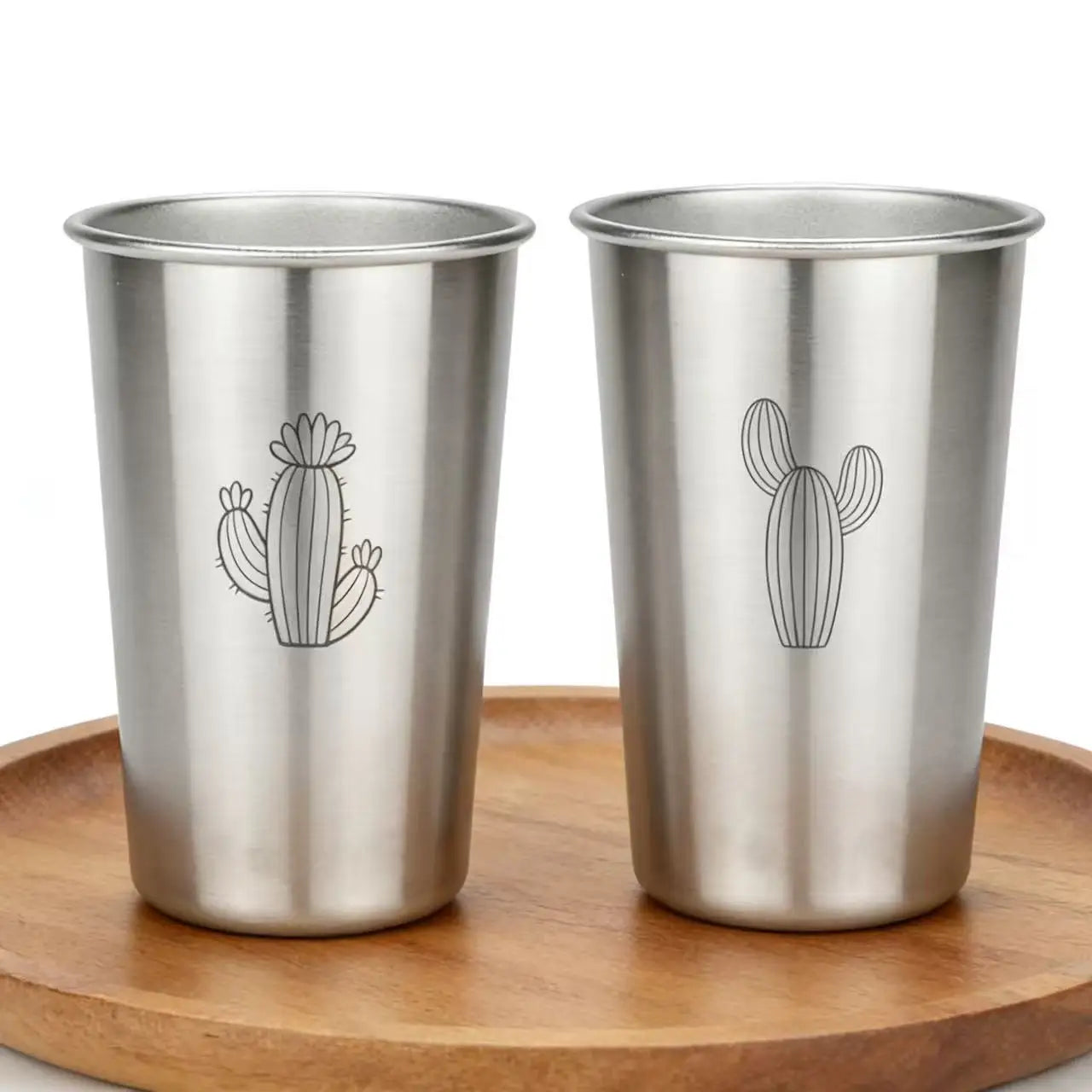 Premium Stainless Steel Cups 6 Pack Pint Cup Tumbler Metal Cups Stackable Durable Cup Chilling Beer Glasses for Travel Party