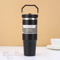 890ML Stainless Steel Thermos Cup with Straw  Keep Cold and Hot Car Coffee Cup Portable Vacuum Flask Travel Thermos Water Bottle