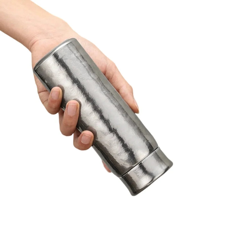Pure Titanium Thermos 200/300ml Double Layer Vacuum Flask Water Bottle with Filter Portable Student Drinkware Holiday Gift