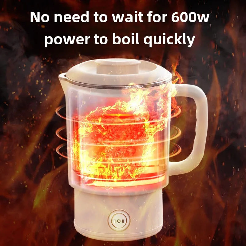 Travel Folding Kettle Outdoor Portable Small Folding Kettle 304 Stainless Steel Electric Kettle Boiler