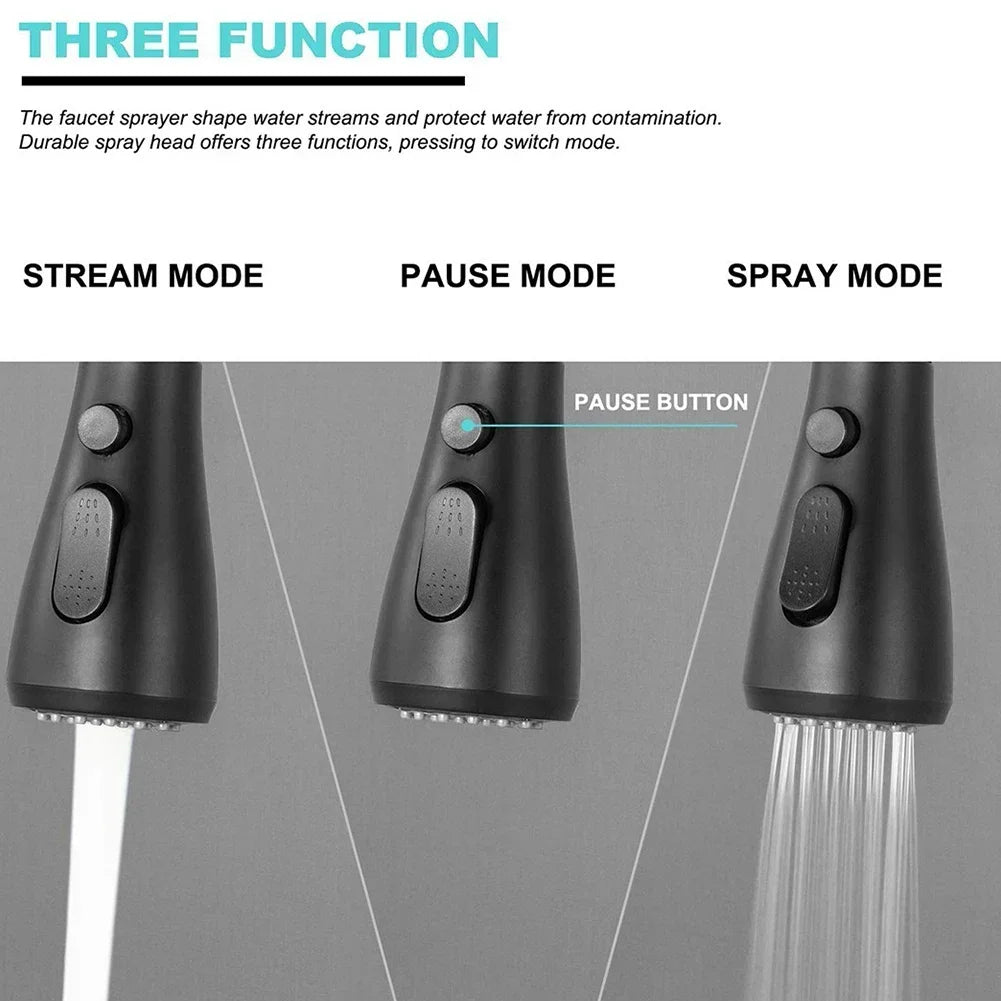 ABS Nozzle Sink Pull Out Sprayer Mixer Head Kitchen Faucet Spray Head Replacements 1/2 Inch Kitchen Basin Tap Sprayer Spout