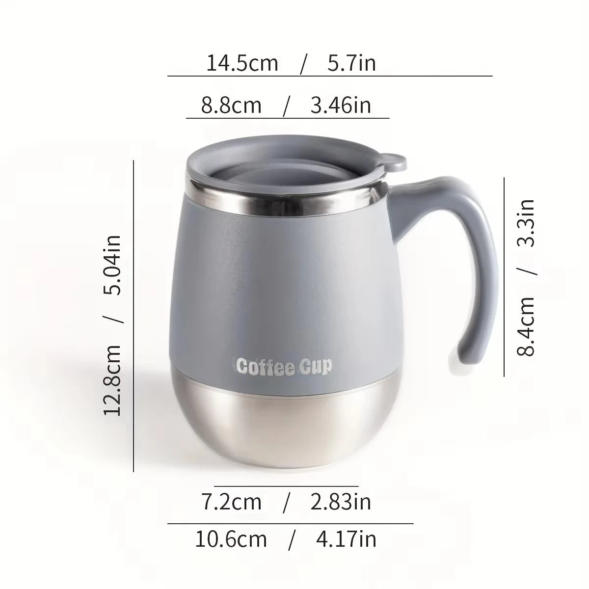 500ML Stainless Steel Vacuum Insulated Coffee Cup with Lid, Dual Wall Cold Hot Drink Thermos,Home Use,Durable & Leakproof Design
