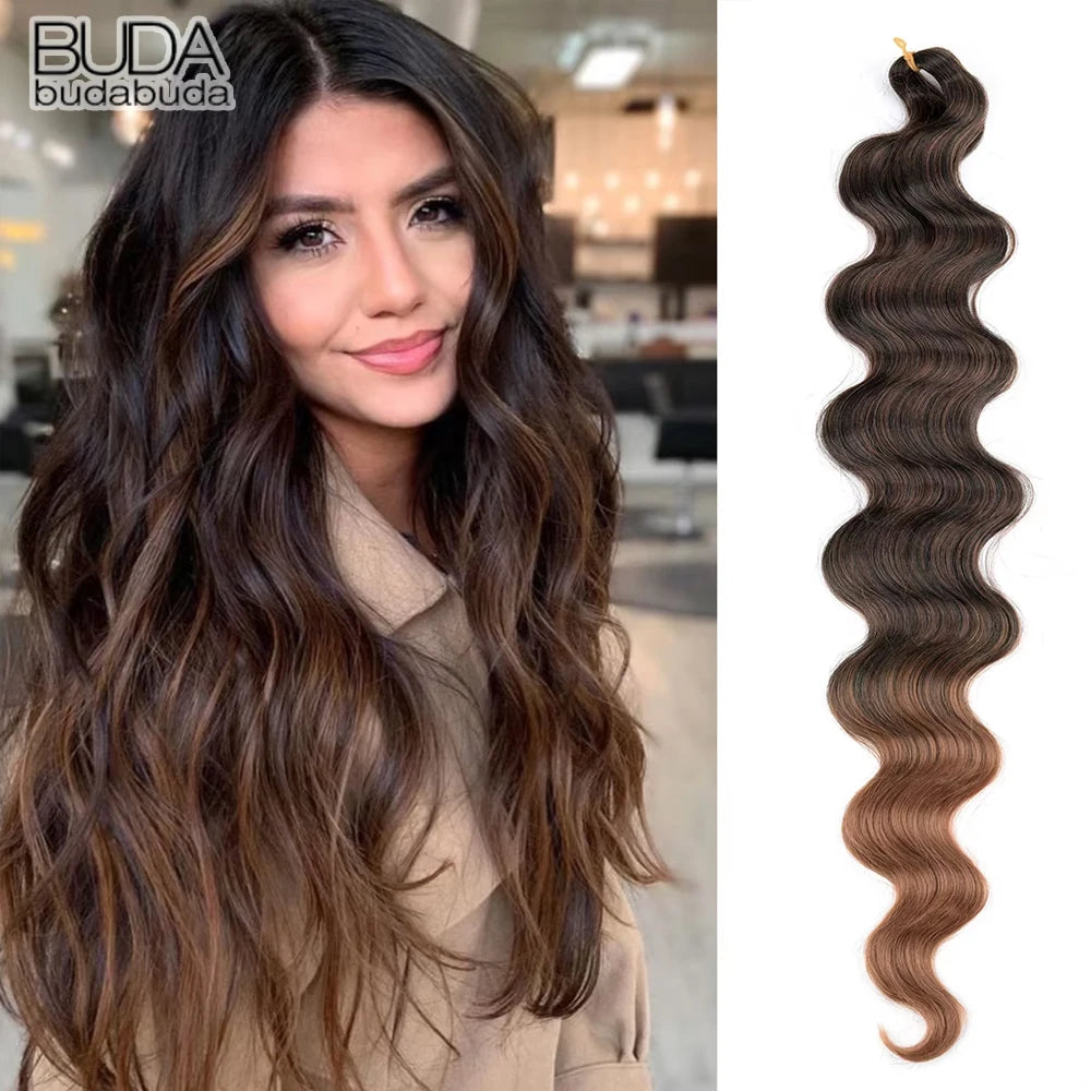 Long Deep Wave Braiding Hair 28 Inch Ocean Wave Crochet Hair Synthetic Deep Curly Crochet Hair Extensions For Black Women