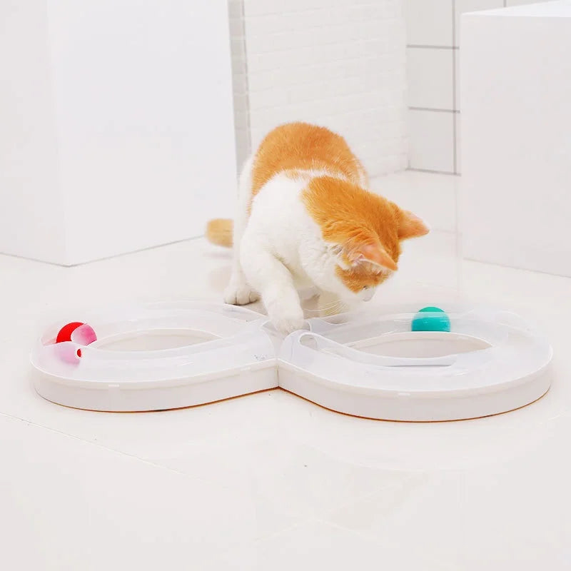 Household Cat Toy Turntable Teasing Set with Small Tunnel Sports Stick for Cats Practice Focus Nature Pet Supplies