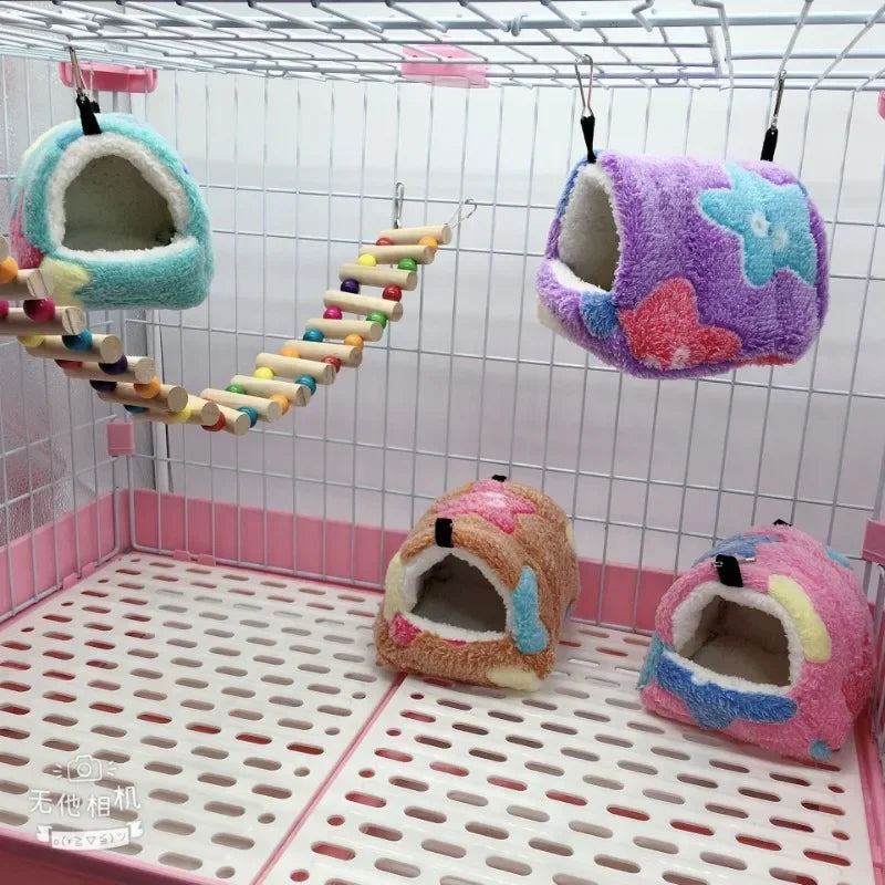 Cute Hamster House Winter Thickening Warm Soft Beds New Bread Small Animal Nest for Hamster Hedgehog Rabbit Pet Accessories 2024
