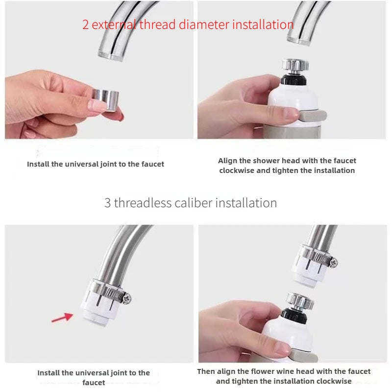 1PCS 3-Adjustable Water Pressure Splashing Kitchen Faucet with Water-Saving Foam Generator, Kitchen Faucet Accessories
