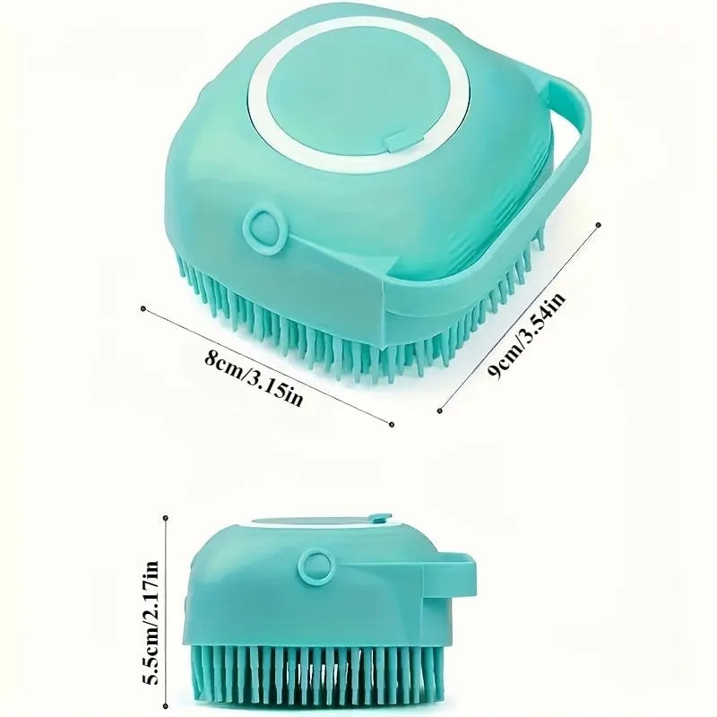 Multi-Functional Pet Cleaning Brush – Silicone, Hair Removal, Massage Bath, Dog-Safe with Bubbles