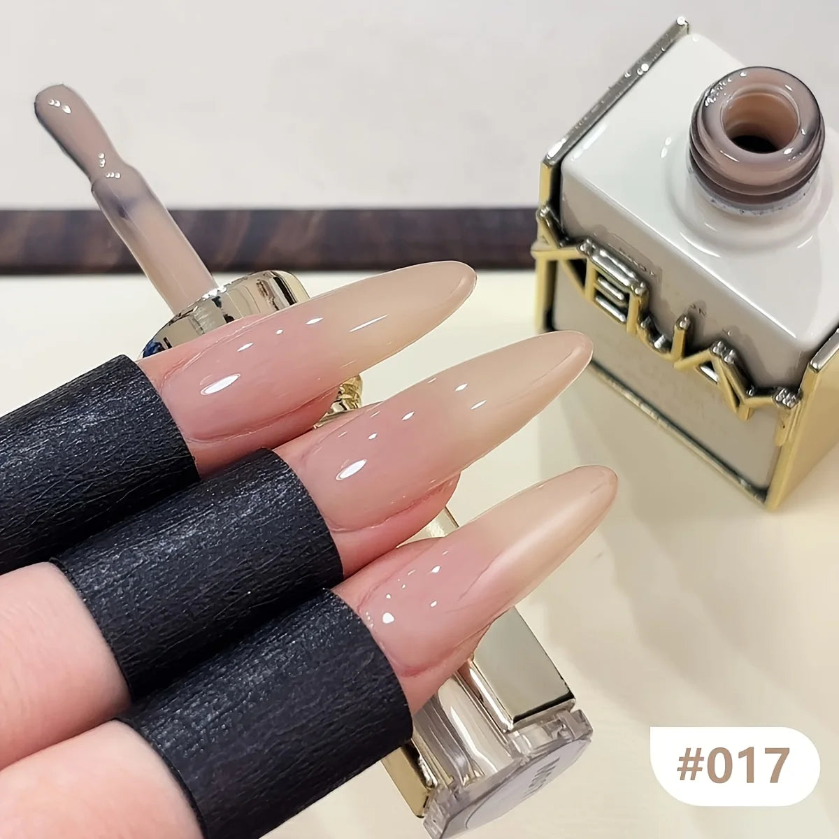 1pc Professional Nude Pink Nail Gel Long Lasting Sheer Gel Polish with High Gloss Finish Off for UV/LED Lamp
