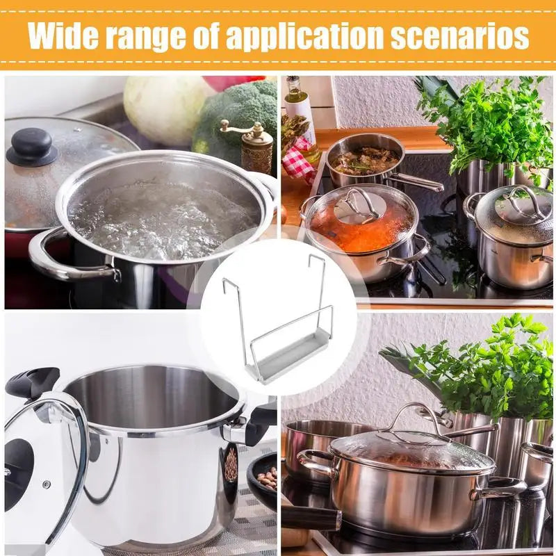 Slow Cooker Lid Holder Lid Rack With Silicone Sink Kitchen Cooking Pot Lid Organizer For Fixed On Edge Of The Tablewares