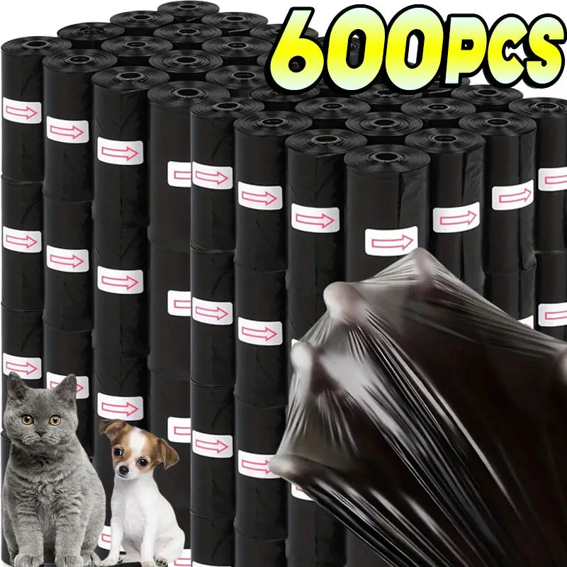 15/600pcs Dog Poop Bags Disposable Pet Waste Bags Dog Waste Bags Design Pet Poop Clean Pick Up Bone Bag Dispenser Tools