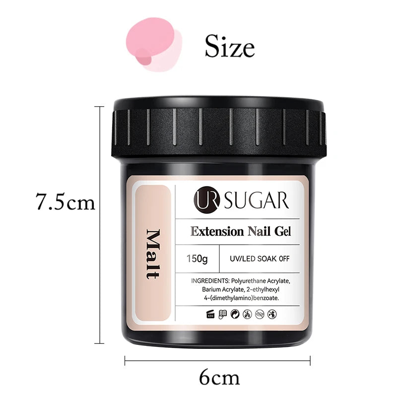 UR SUGAR 150g Building Nail Gel Nail Polish for Nail Tips Extension Gel Nude Pink Hard UV Constructed Strengthener Gel Polish