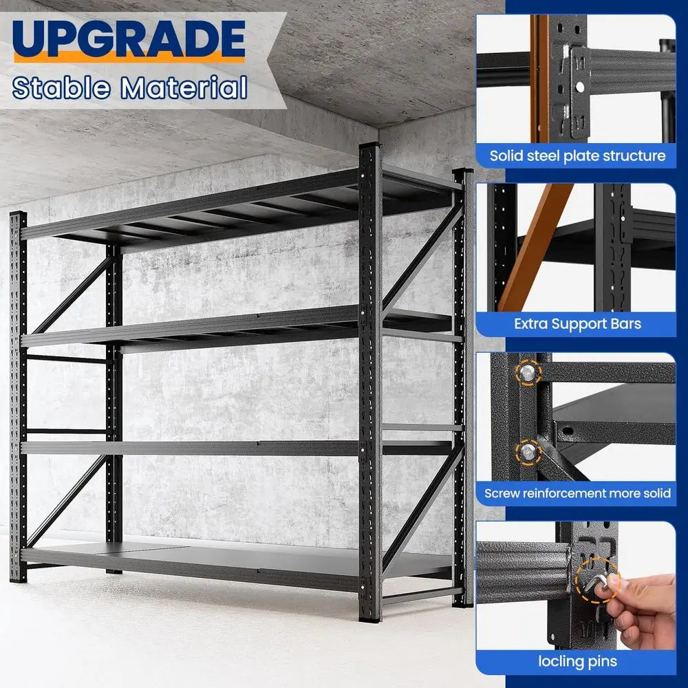79" W Storage Shelves,6800LBS Metal Garage Storage Shelving,Heavy Duty Adjustable Unit Storage Shelves for Warehouse,Customized