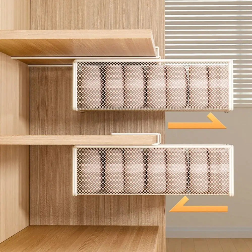 Large Capacity Underwear Storage Basket Under Shelf Under Cabinet Hanging Organizer Pure Color Basket Design