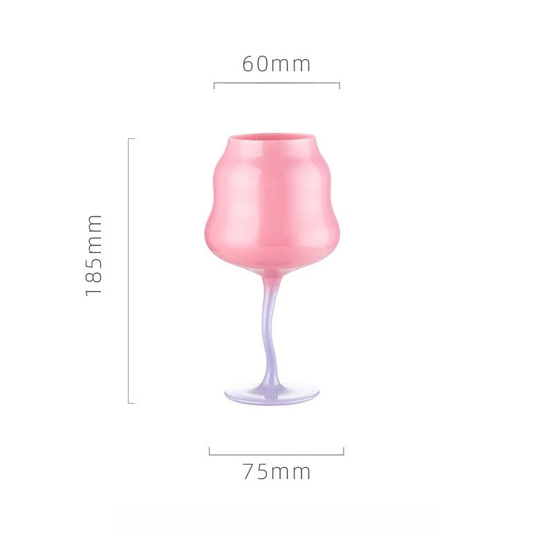 1PC Glass Wine Glass Creative Cute Macaron Goblet Christmas Crystal Glass Red Wine Home Hotel Supplies Mall Tableware