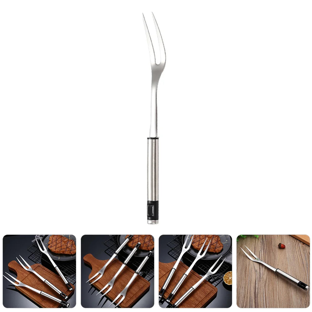 U Shape Stainless Steel Meat Fork BBQ Fork Outdoor Roasting Fork Large Serving Fork Grill Skewers Roasting Sticks Barbecue