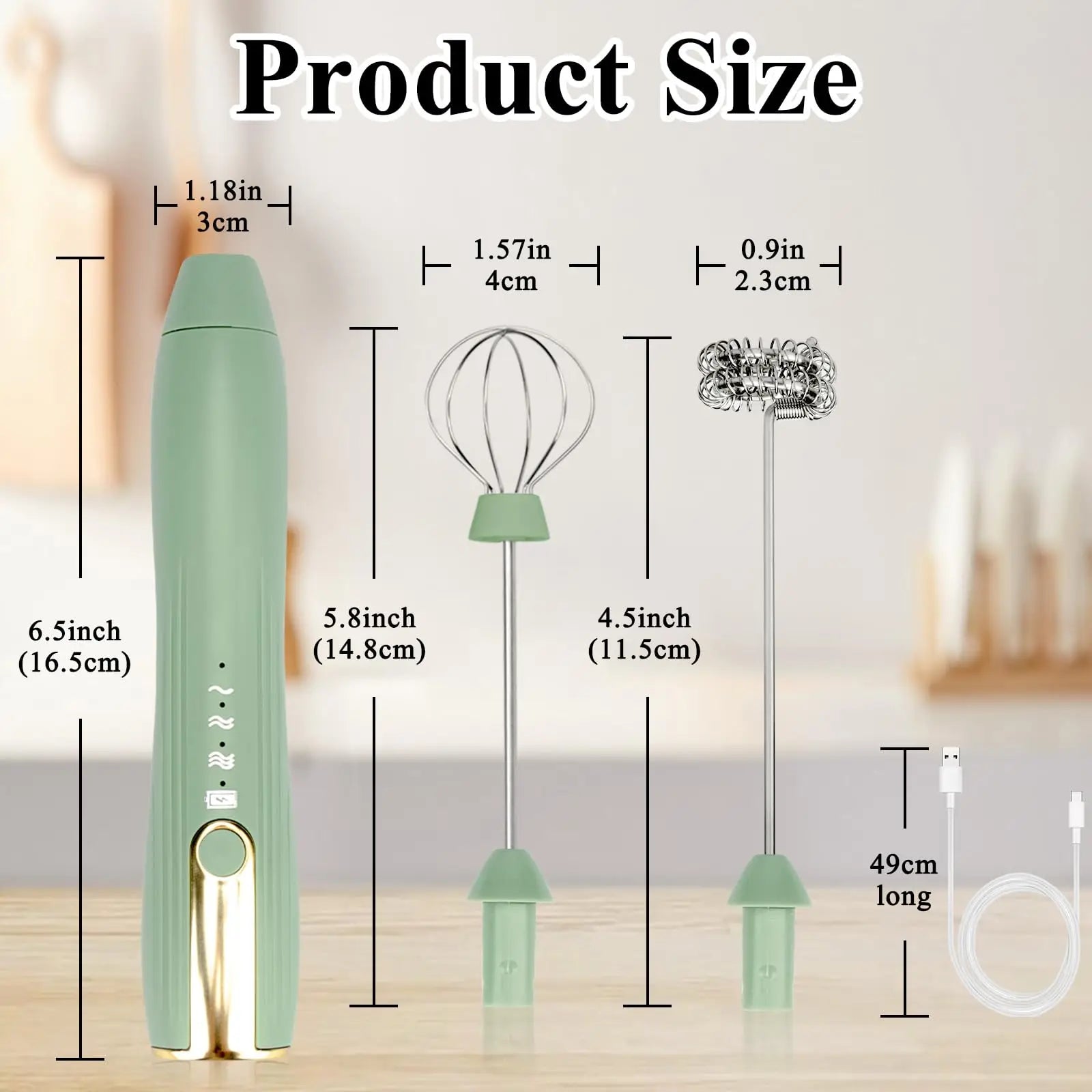 Hand Mixer Milk Frother for Coffee Matcha Handheld Foam Maker Electric Whisk Drink Mixer Rechargeable Egg Beater With Stand