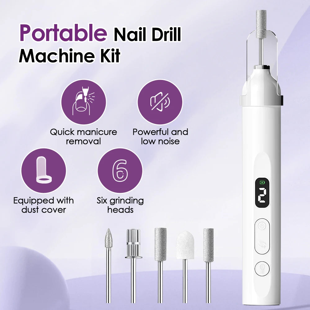 Professional Electric Nail Drill Machine Nails Grinding Polishing Dead Skin Removal Art Sanding File Pen Manicure Machine