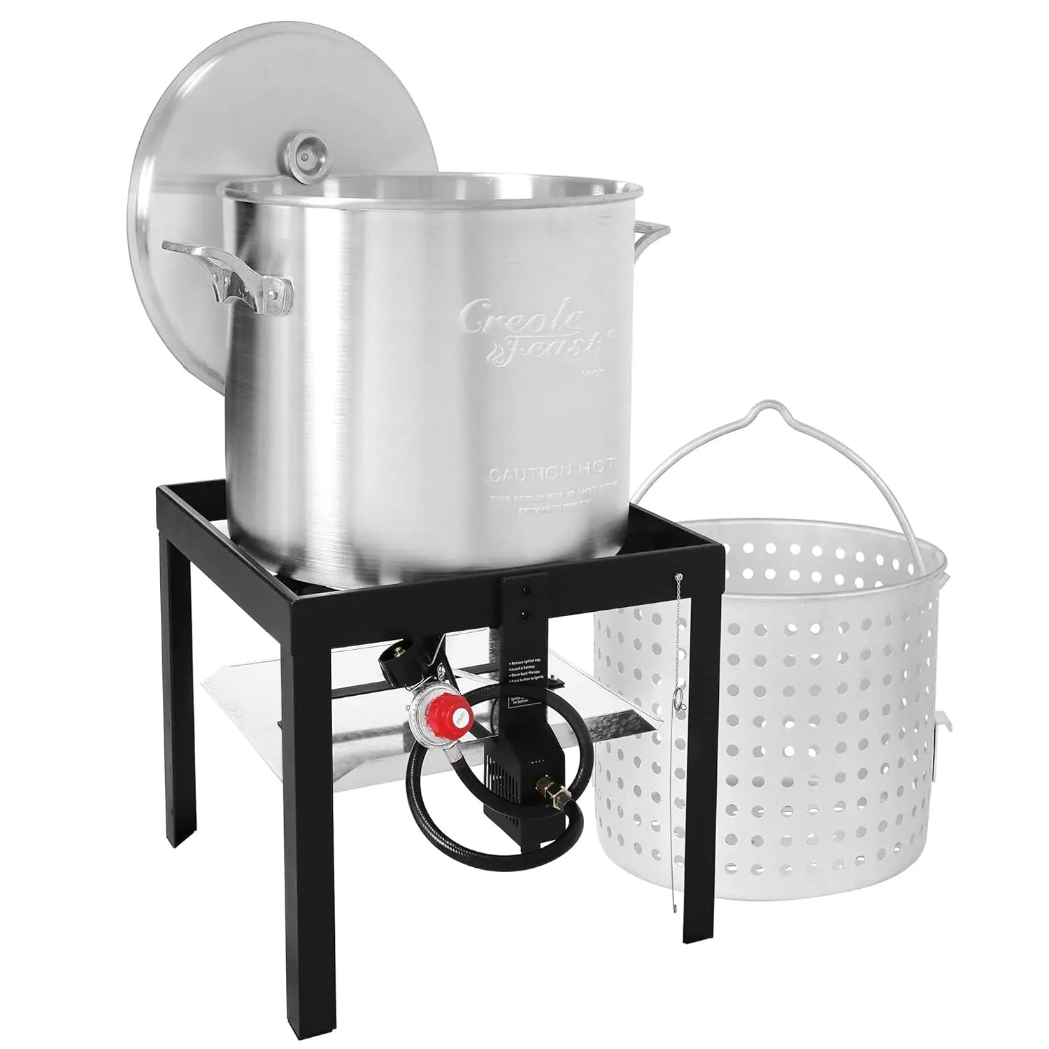 SBK0601 60 Qt. Seafood Boil Pot with Basket and Burner, Outdoor Aluminum Propane Boiler with 10 PSI Regulator,, Customized
