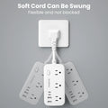 white，power strip surge protector with 6 AC Outlets,2 USB & 2 USB-C Fast Charging Ports,10 in 1,45°tilt plug,Advanced Protection