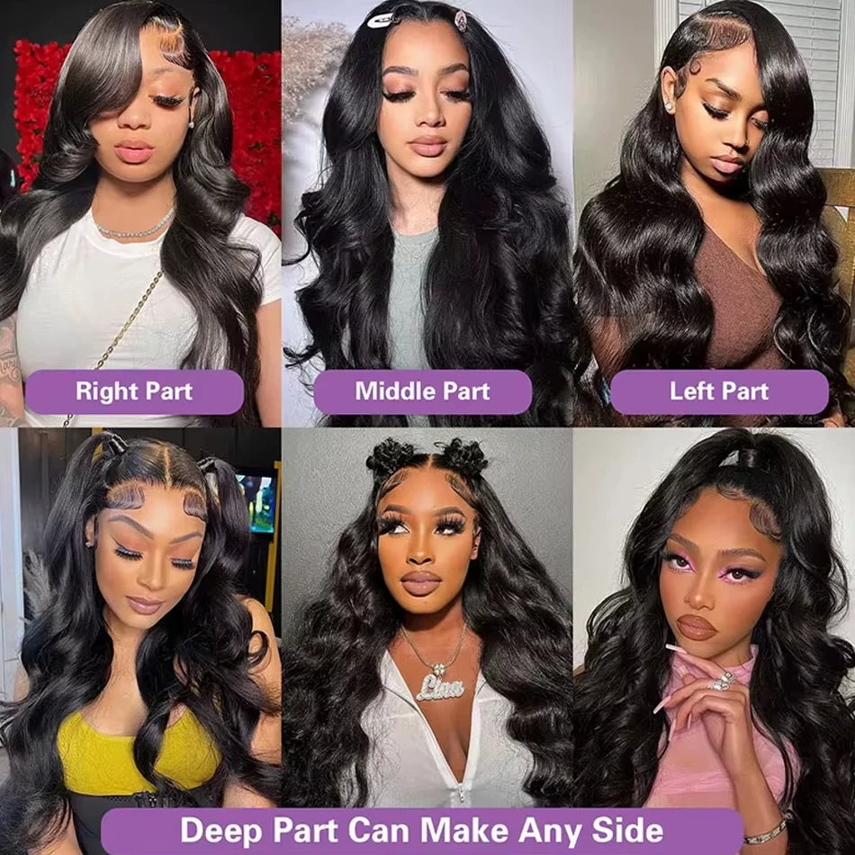 40 Inch HD Lace Wig 13x6 Human Hair 260 Density Body Wave Human Hair Wig Pre Plucke Brazilian Human Hair Lace Front Wig ForWomen