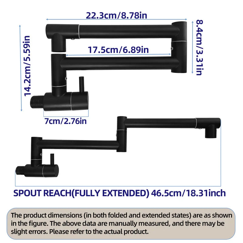 Wall mounted kitchen stove multifunctional folding rotary faucet, single cooling design, universal rotation