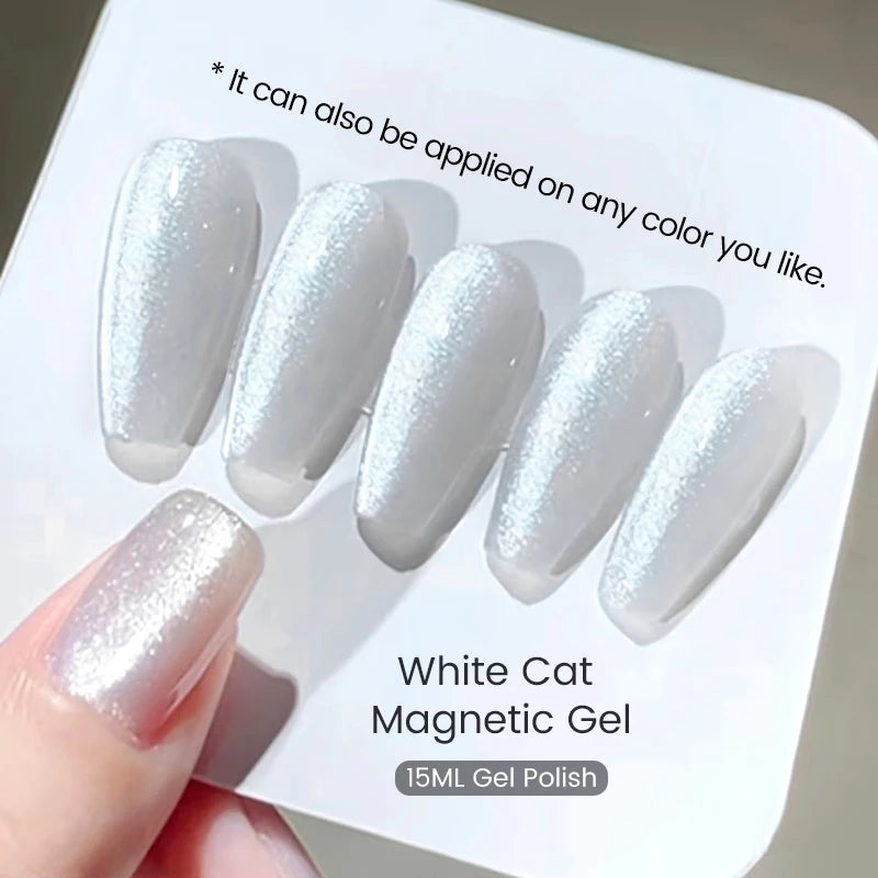 UR SUGAR Silver Cat Magnetic Gel Nail Polish 15ml Vernis Semi Permanent Moonlight White Transparent Glass Nail Gel With Magnet