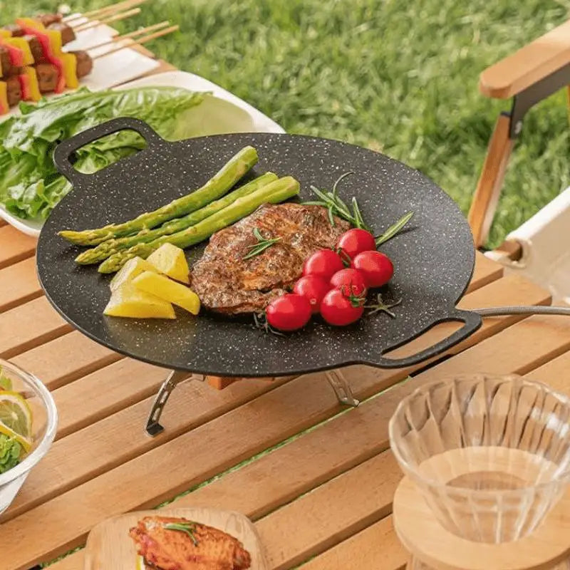 Non-Stick Round Cast Iron Skillet - Versatile Cookware for Home Cooking & Outdoor Camping, Perfect Helper for Holiday Meals