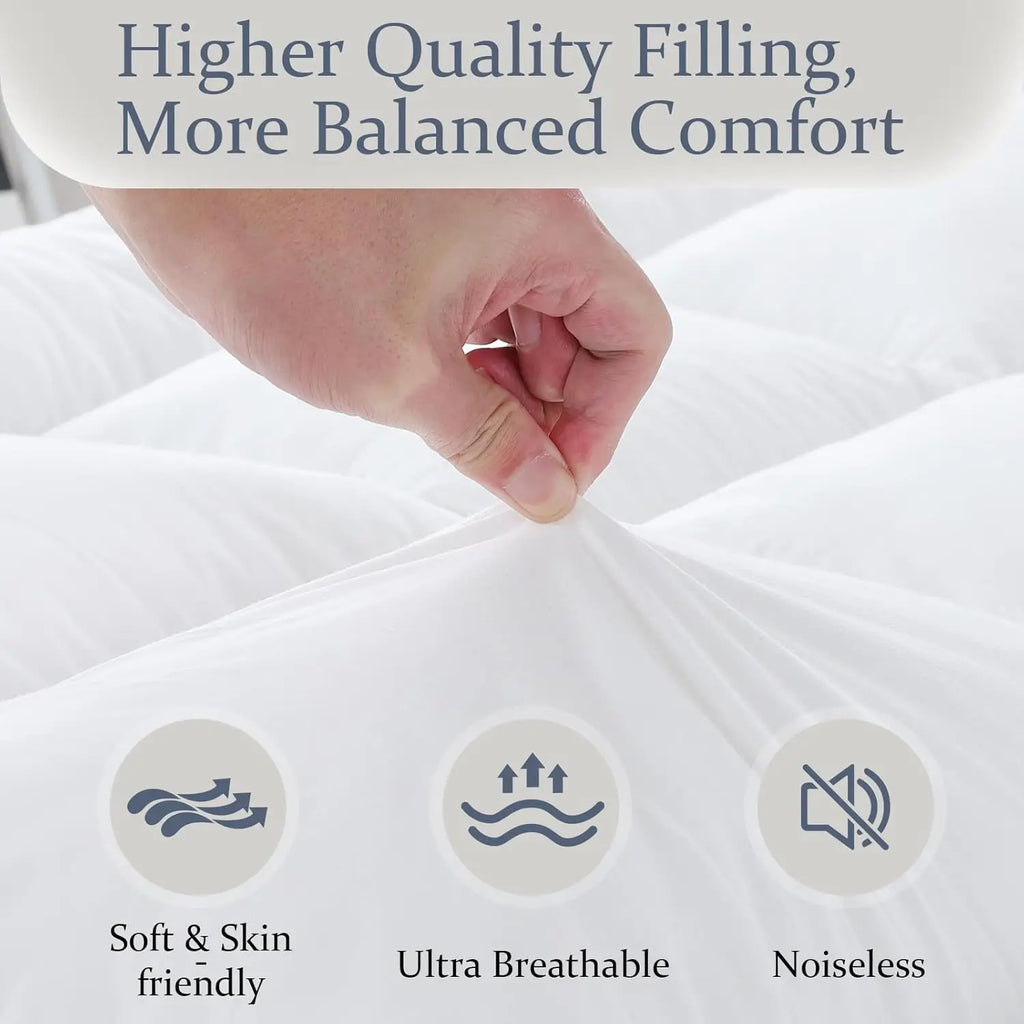 5 Inch King Memory Foam Mattress Topper with Cotton Cover, Pressure Relief & Comfort Support