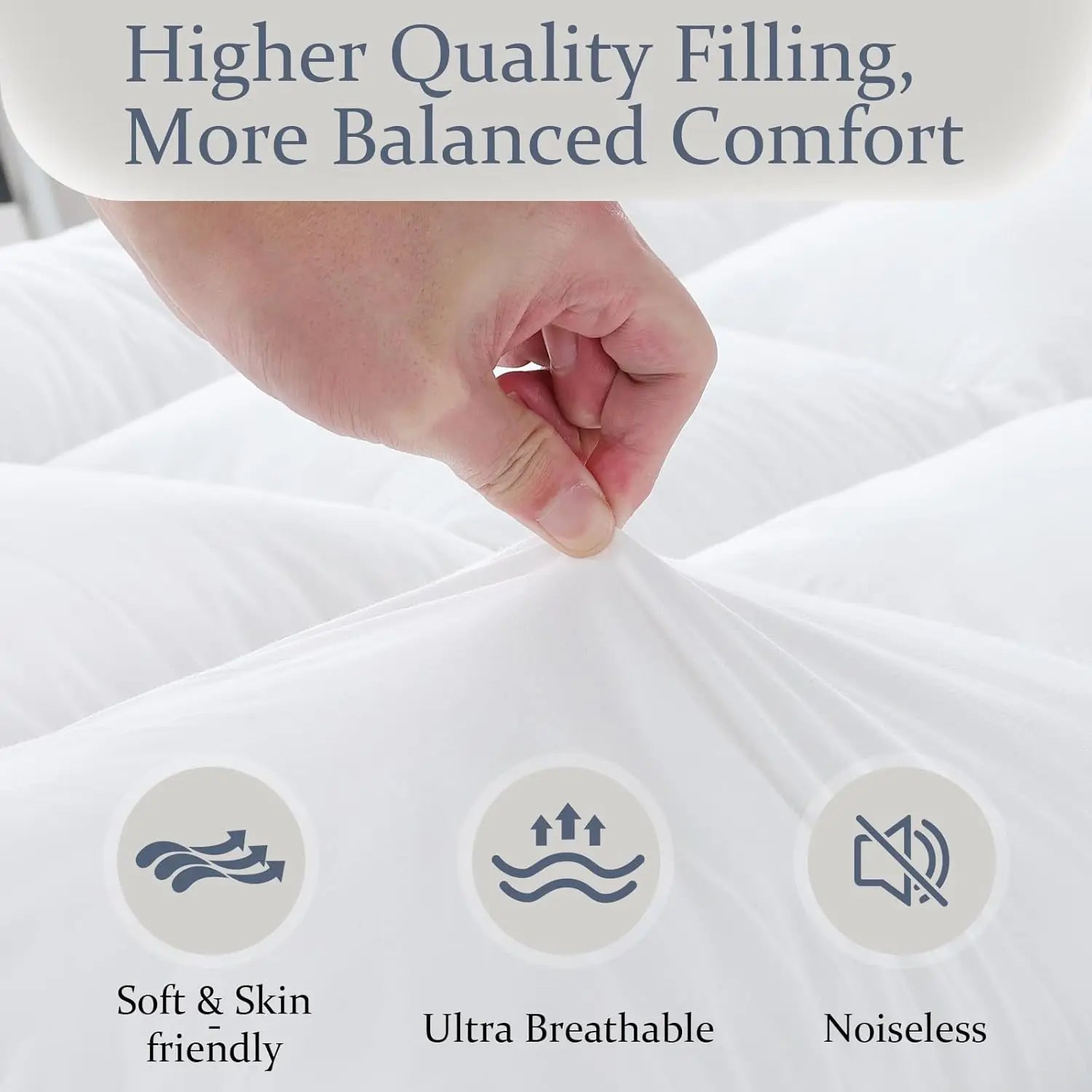 5 Inch King Memory Foam Mattress Topper with Cotton Cover, Pressure Relief & Comfort Support