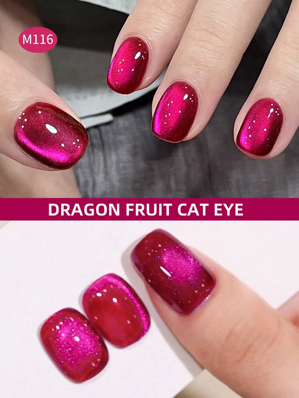 XEIJAYI 6pcs cat‘s eye nail polish gel 2025 new style Pink cat eye nail art suitable for women's nail salon design