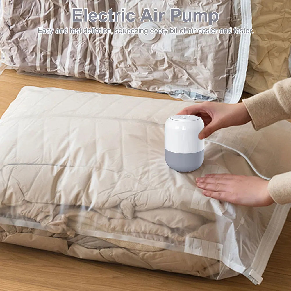 Compressed Bag Electric Pump Space Saver Mini Vacuum Sealer Machine Portable Vacuum Pump for Various Vacuum Sealer Bag