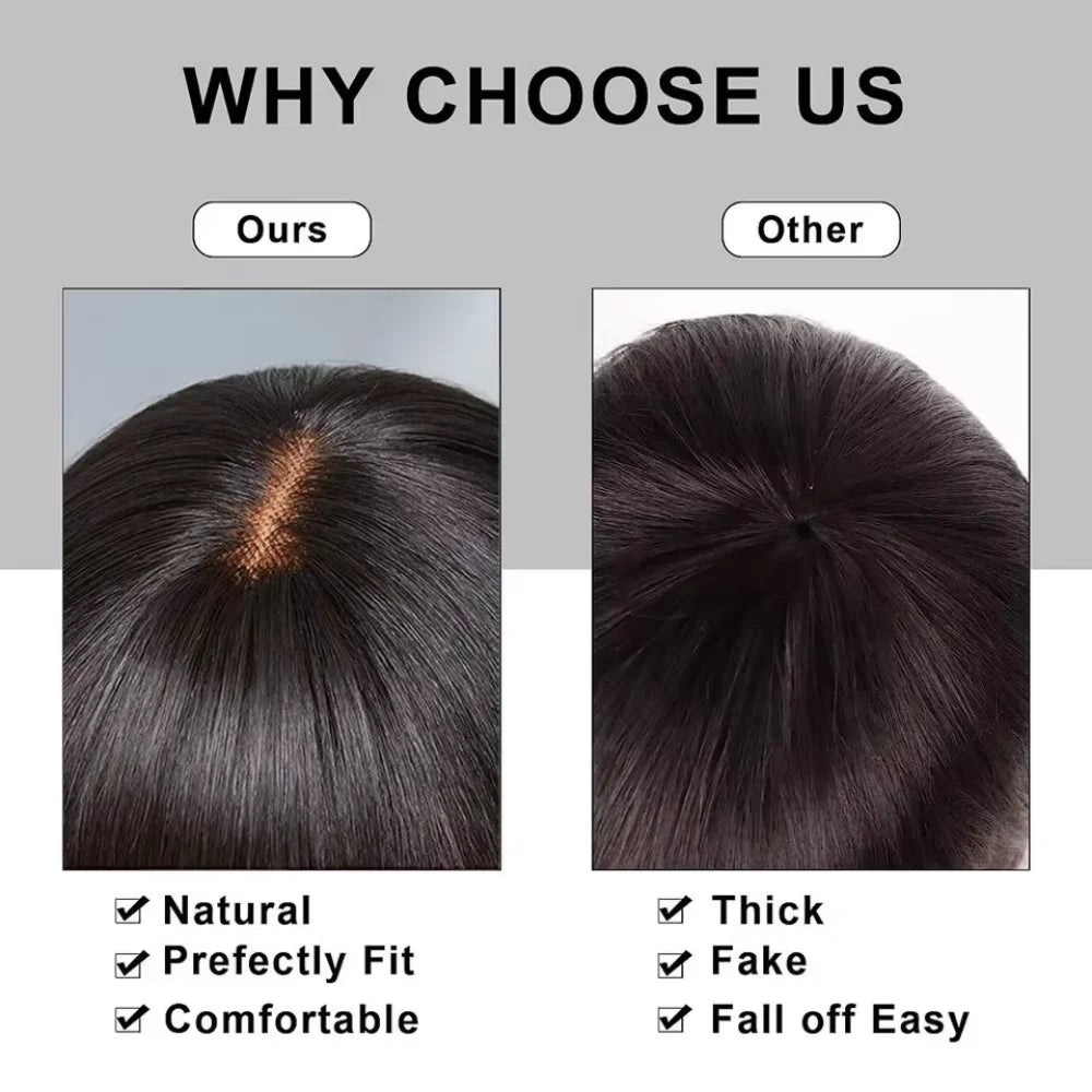 Straight Short Bob Human Hair Wigs With Bangs Full Machine Made 3x1 Lace Middle Part Fringe Bob Wig For Women