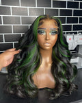 13X6 OmBre Blonde Highlight Lace Front Wigs Synthetic Lace Frontal Wig 13X4 Body Wave Pre Plucked Hairline With Baby Hair Wig