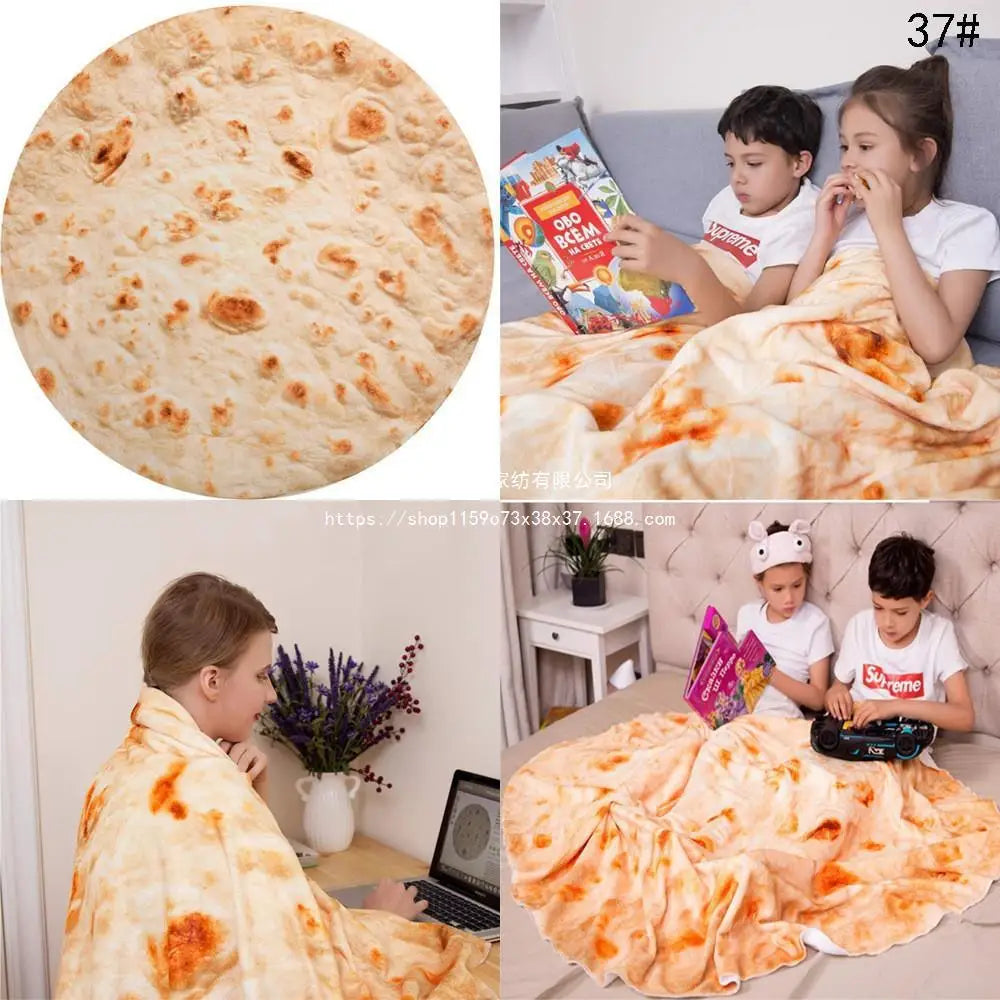 Burrito Pizza Blankets Funny Gifts,Cute Food Wrap Blanket for Adults Kids,Soft and Fuzzy Throw Blankets for Christmas S164