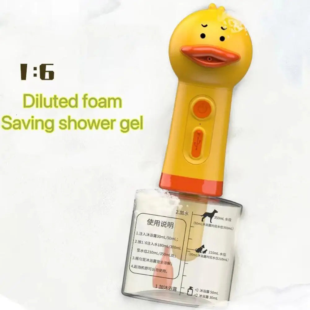 Yellow Duck Pet Cleaning Bathing Electric Foam Machine Usb Charging Automatic Soap Dispenser Foam Machine Pet Accessories