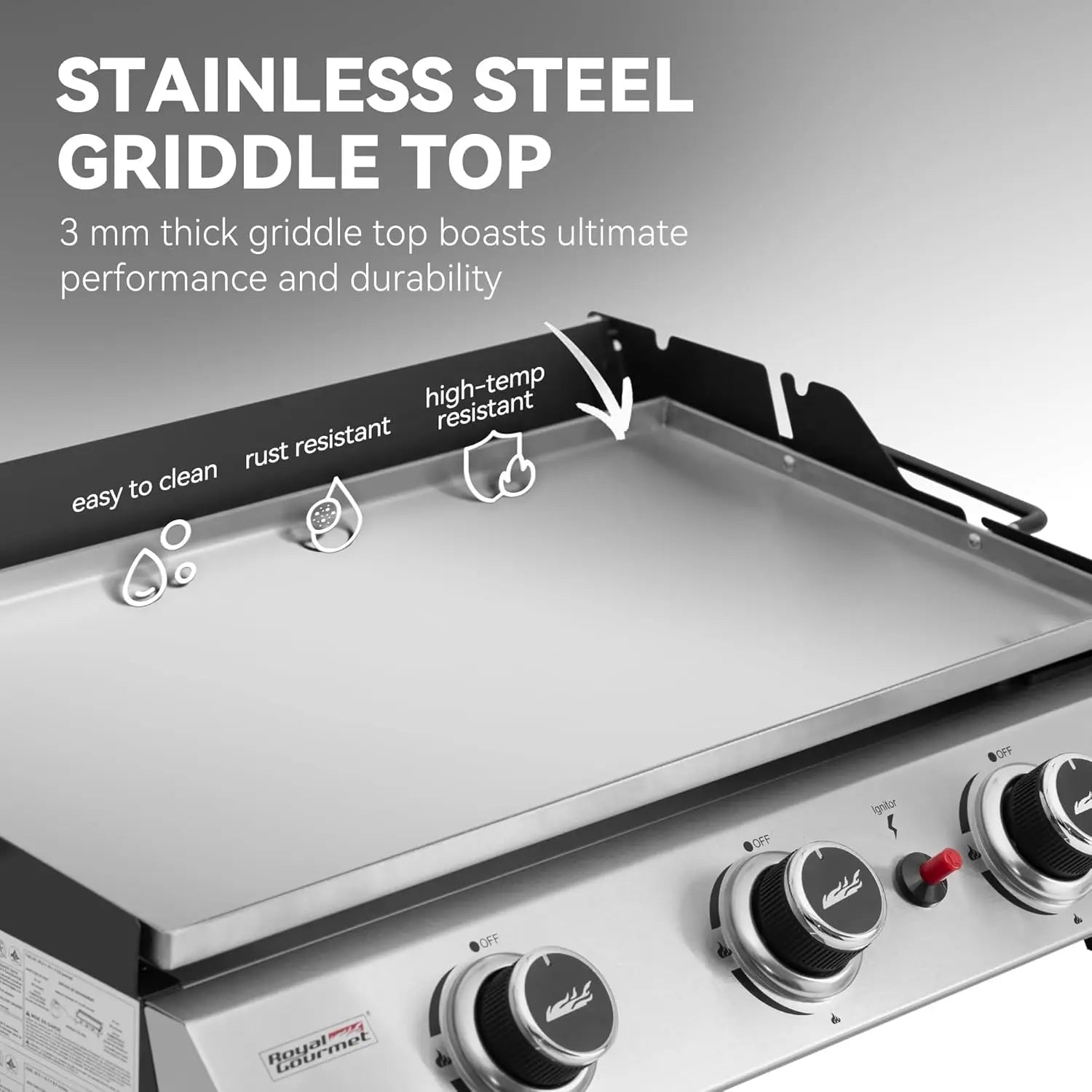 3-Burner Tabletop Propane Gas Grill Griddle with Warming Rack, 24-Inch Stainless Steel Portable Griddle, Ideal for, Customized