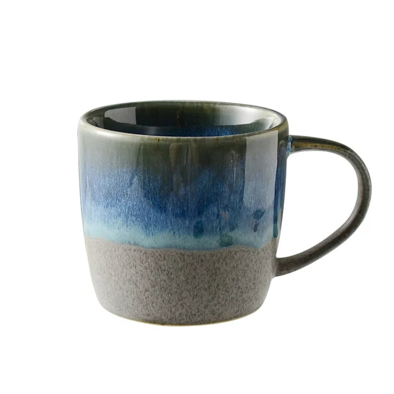 350Ml Ceramic Milk Coffee Breakfast Mugs Gradual Change Starry Cerative Retro Mug Tea Office Water Cup Juice Beer Cups Drinkware