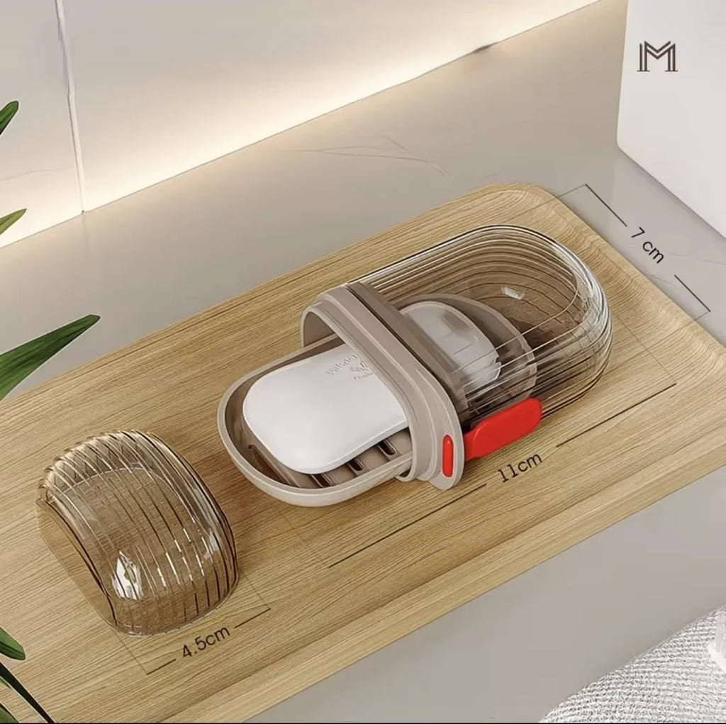 1pc Portable Travel Soap Box with Lid, Portable Sealed Drain Soap Container, Suitable for Travel and Outdoor Leisure.