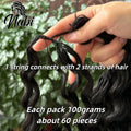 NABI Crochet Human Hair Bundles Pre-Separated Invisible 100% Human Hair DeepWave 16-24inch 100g/pc for Bora Boho Braids