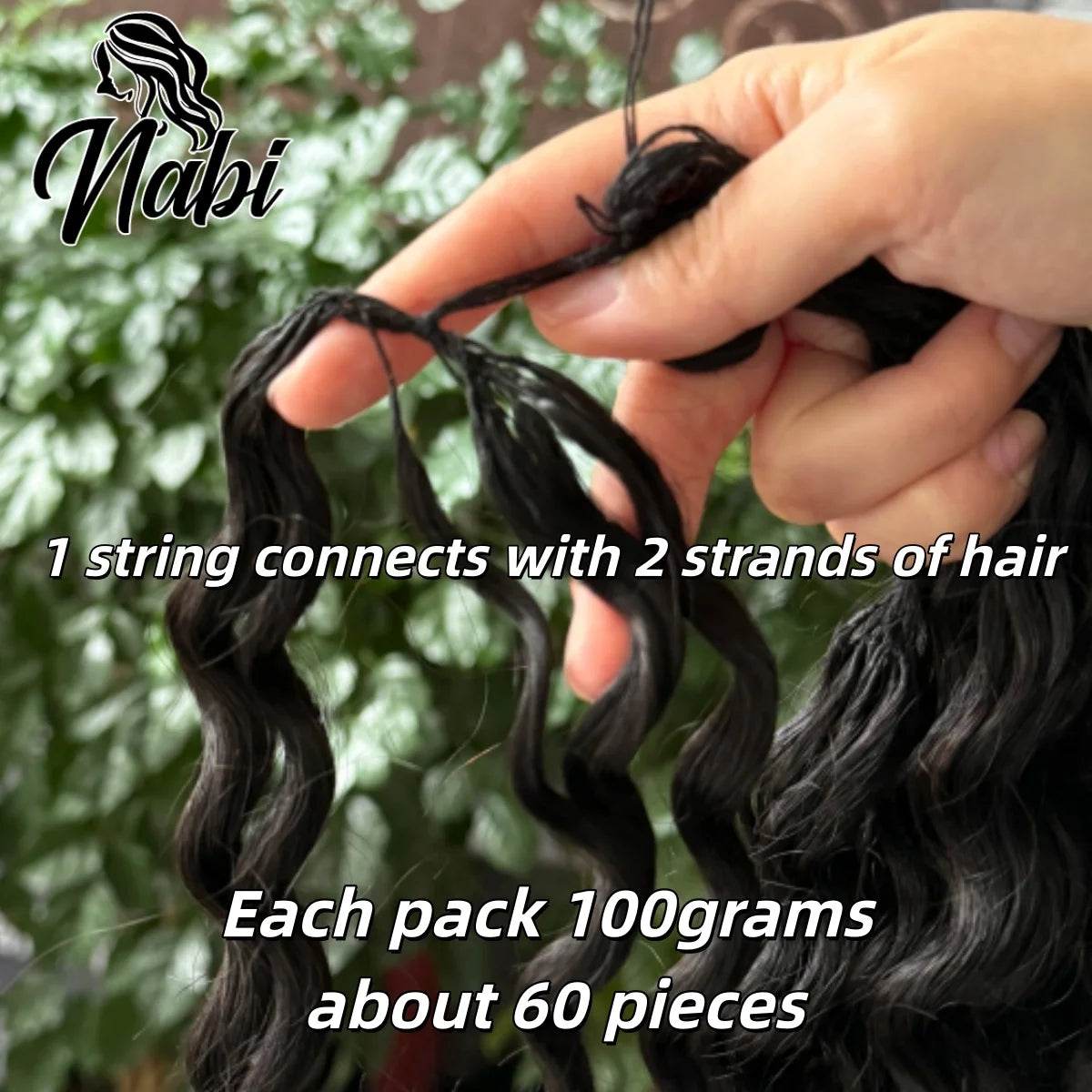 NABI Crochet Human Hair Bundles Pre-Separated Invisible 100% Human Hair DeepWave 16-24inch 100g/pc for Bora Boho Braids