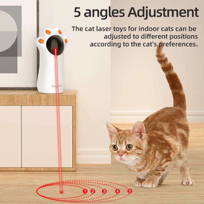 ROJECO Interactive Cat Toys Automatic Cat Claw Laser Teasing Pet LED Electronic USB Rechargeable Indoor Pet Toy for Dogs